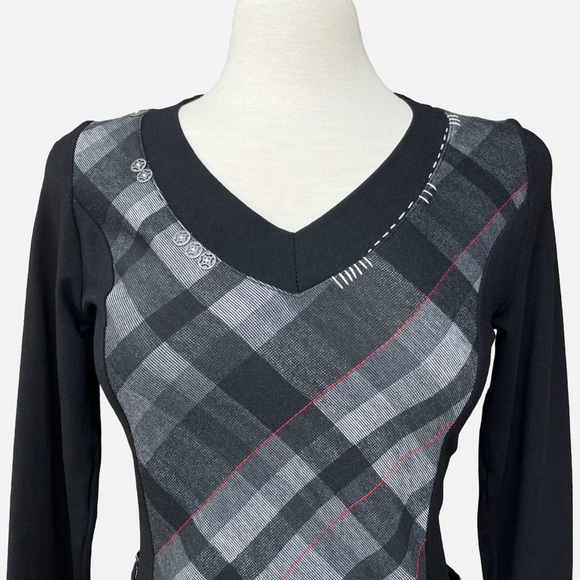 Dzhavael Couture Limited Edition Black Plaid Mini Dress Small - Picture 5 of 10